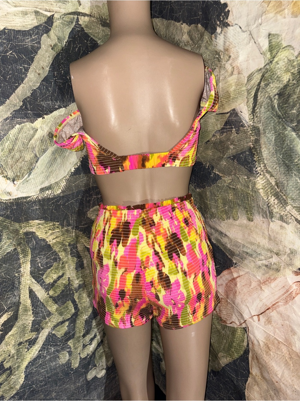 Free People Free-est Darcy Smocked Crop Top and Swim Shorts Set - Picture 3 of 3